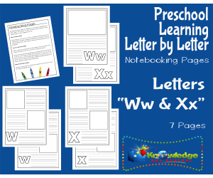 Preschool Letter by Letter: Letters W & X - Notebooking