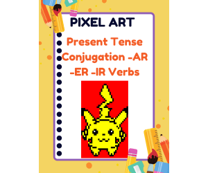 Present Tense Conjugation -AR -ER -IR Verbs (Pixel Art)
