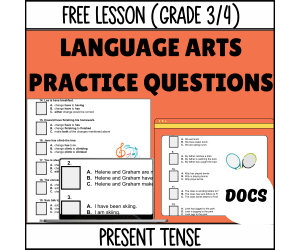 Present Tense Sample: Grammar Grades 3-4 (Google Docs)