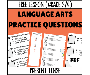 Present Tense Sample: Grammar Grades 3-4 (PDF)