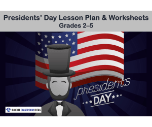 Presidents' Day 2-Hour Lesson Plan & Worksheet for Elementary School