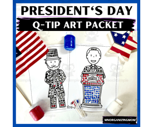 President's Day Q-Tip Art Packet
