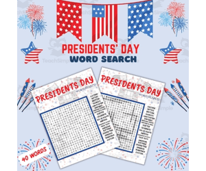 Presidents Day Word Search Find Fun Game History Activity For Kids!