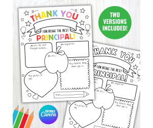 Principal Appreciation Week Day Printable Writing Thank You Activity