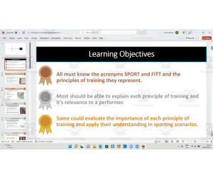 Principles of Training