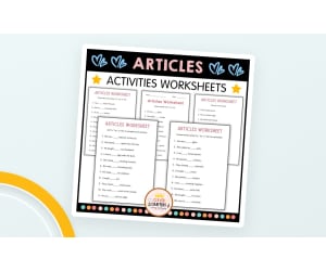 Printable Articles (a, an, the) English Grammar Worksheets for Grade 1