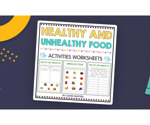 Printable Healthy and Unhealthy Food Activity Worksheets for Grade 1