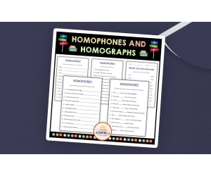 Printable Homophones and Homographs Grammar Worksheets for 1st 2nd 3rd