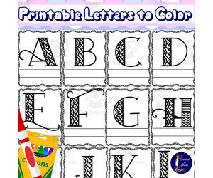 Printable Letters to Color Monogram Style