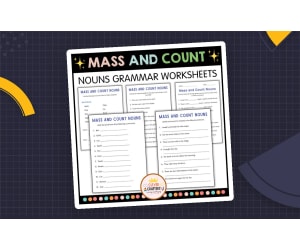 Printable Mass and Count Nouns Grammar Activities Worksheets