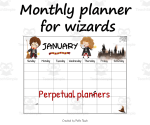 Printable monthly PLANNERS for wizards
