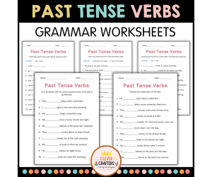 Printable Simple Past Tense Verbs Grammar Worksheets for Grade 2, 3, 4