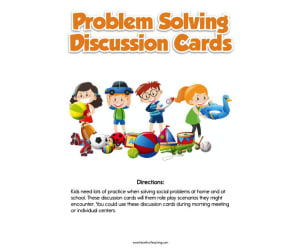 Problem Solving Discussion Cards Activity