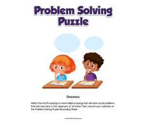 Problem Solving Puzzle Activity