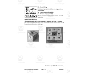 Problem Solving Tactics: Spongy Surface Area | Math Worksheet