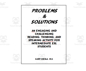 Problems & Solutions: ESL Edition