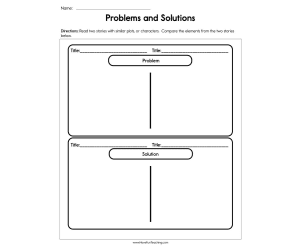 Problems and Solutions Worksheet