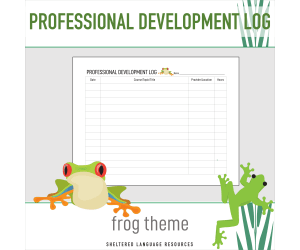 Professional Development PD Log Frog Theme