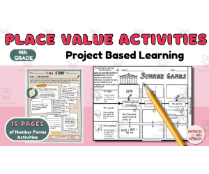 Project Based Learning Math Activity Standard, Expanded, Word Form & Comparing