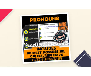 Pronouns Practice Questions - Grade 3-4 Grammar (PPT)