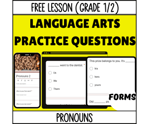 Pronouns Sample - Grades 1-2 Grammar (Forms)