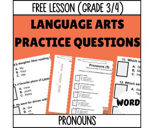 Pronouns Sample: Grammar Grades 3-4 (Word)