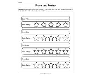 Prose and Poetry Worksheet