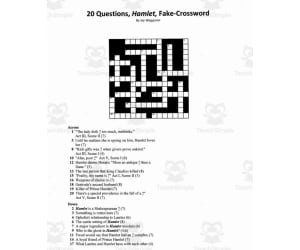 Pseudo Crossword: 20 Questions Hamlet