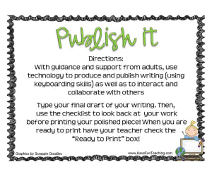 Publish It Writing on the Computer Activity