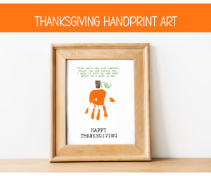 Pumpkin Handprint Art, DIY Thanksgiving Craft, Homeschool Activity