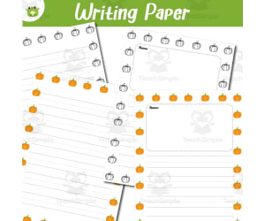 Pumpkin Writing & Prewriting Paper Set | 8 Pages | Seasonal Classroom