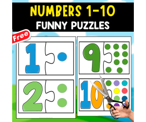 PUZZLE OF NUMBERS 1 TO 10 | MATH RESOURCE