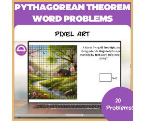 Pythagorean Theorem Word Problems Pixel Art