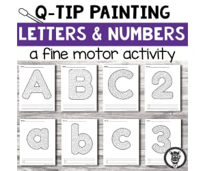 Q-tip Painting: Letters & Numbers