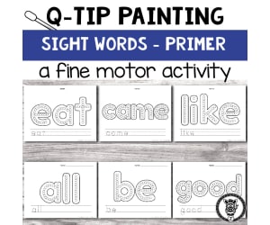 Q-tip Painting: sight words primer
