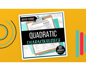Quadratic Function Key Features - Mixed Forms - Worksheet