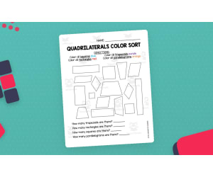 Quadrilaterals Color Sort Worksheet