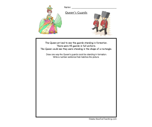 Queens Guards Multiplication Worksheet