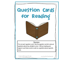 Question Cards for Reading Books Activity