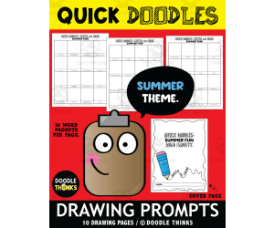 Quick Summer Doodle Art Word Drawing Prompts