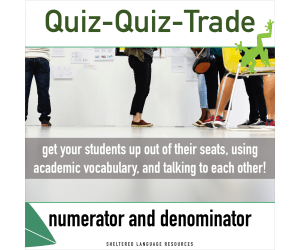 Quiz-Quiz-Trade Game: Numerator & Denominator of a Fraction