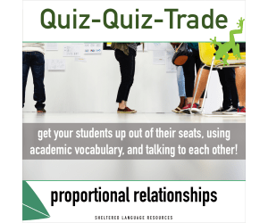 Quiz-Quiz-Trade Game: Proportional Relationships