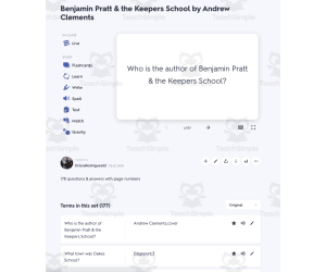 Quizlet - Benjamin Pratt & the Keepers School by Andrew Clements