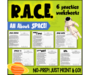 R.A.C.E. Strategy Practice: Space Worksheets