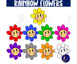 Rainbow Flowers Clip Art
