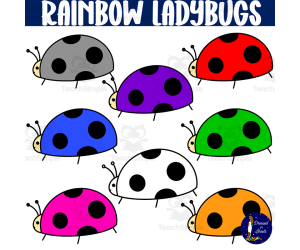 Rainbow Ladybugs Clip Art