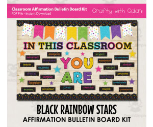 Rainbow Stars Positive Affirmation Classroom Bulletin Board Kit