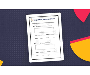 Range, Mode, Median, and Mean Worksheet Set