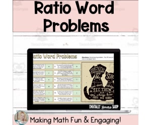 Ratio Word Problems Digital Self-Checking Activity