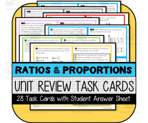 Ratios & Proportional Relationships UNIT REVIEW TASK CARDS